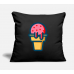 Strawberry Ice Cream Black Pillow